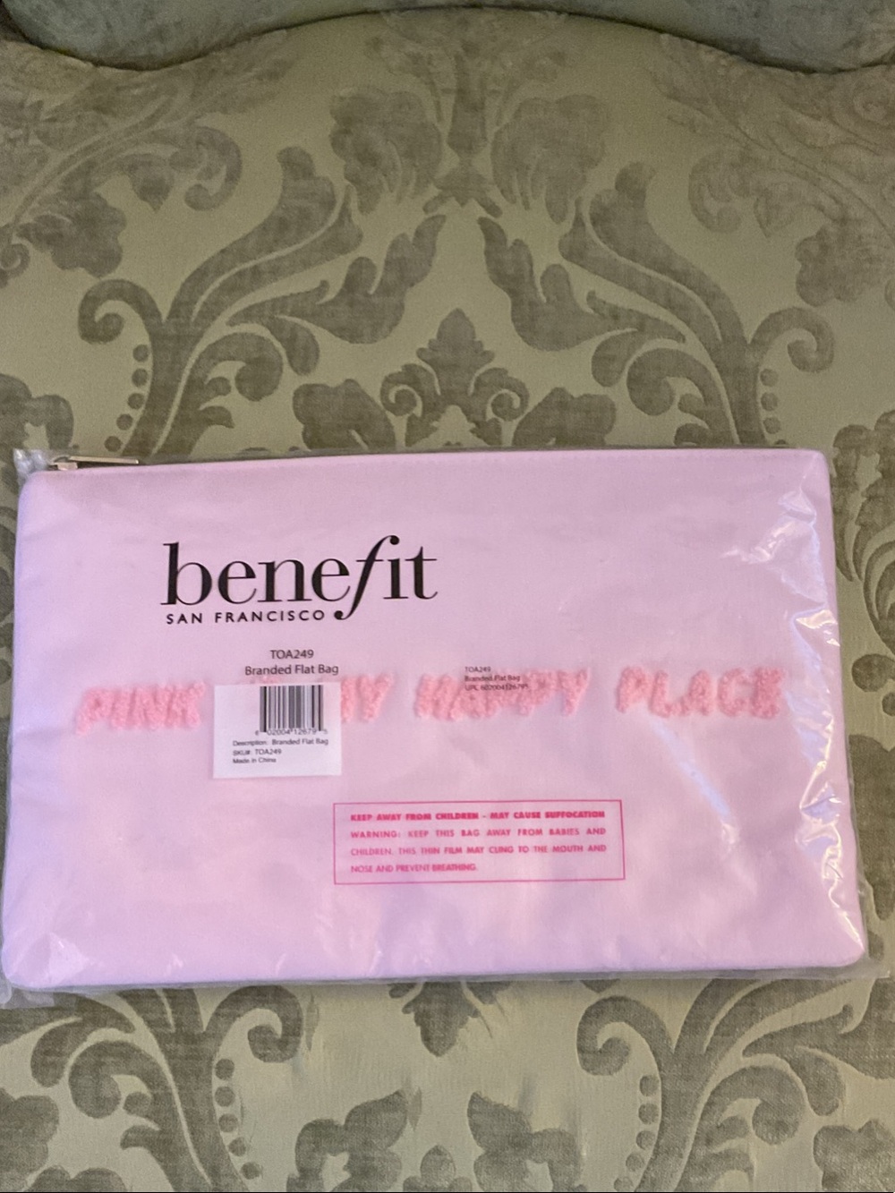 Benefit Light Pink Branded Cosmetic Pouch
